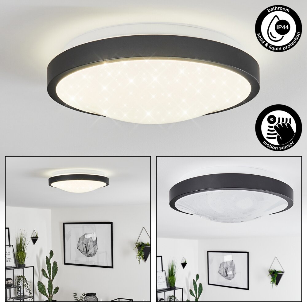 Subles Deckenleuchte Bad LED Schwarz, Weiß, 1-flammig, Bewegungsmelder main product photo