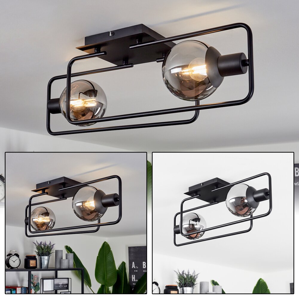Agropoli Deckenleuchte Schwarz, 2-flammig main product photo