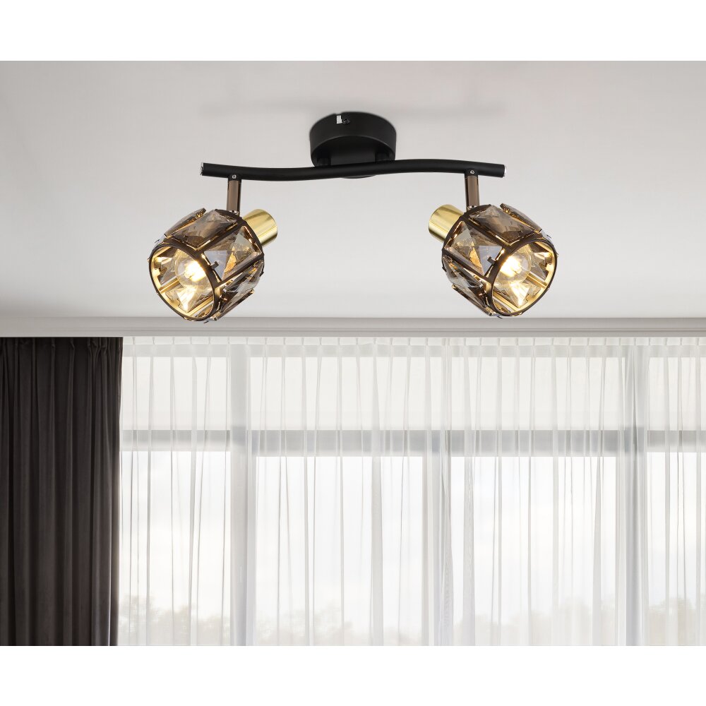 Globo INDIANA Deckenleuchte Schwarz, 2-flammig main product photo
