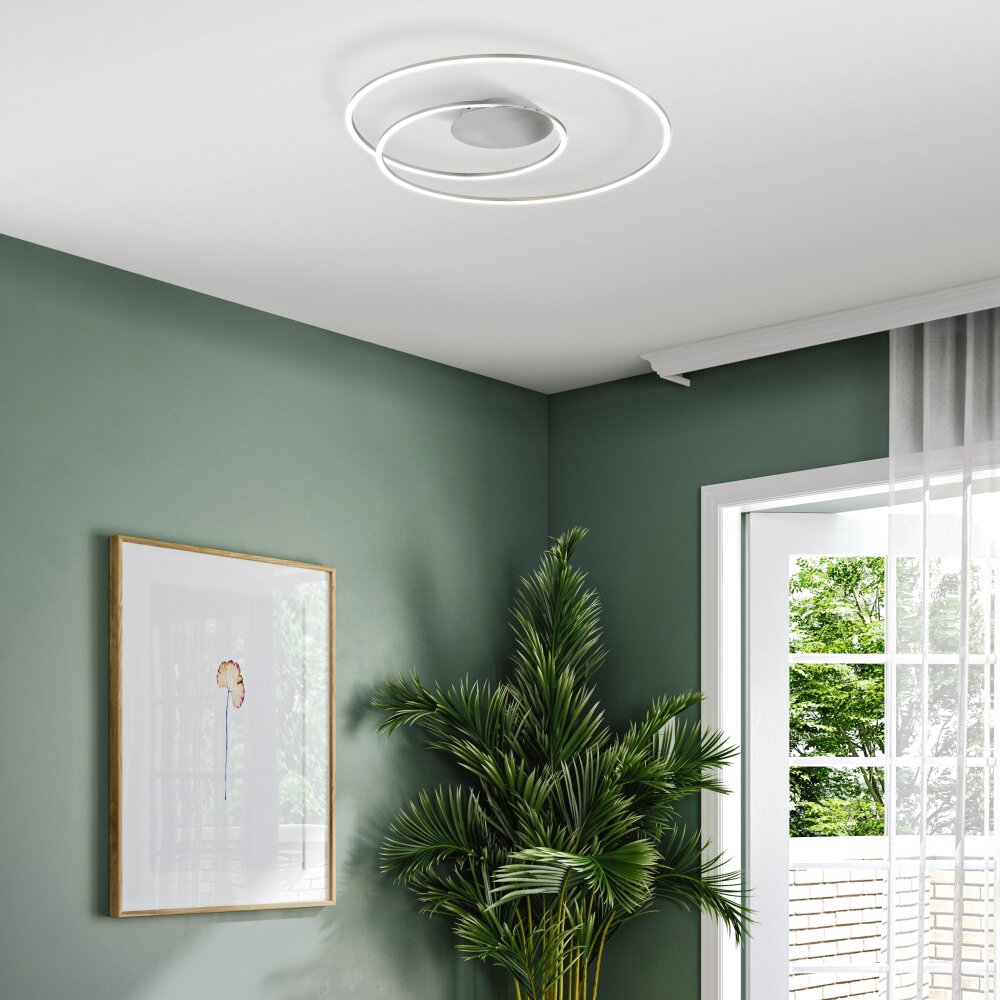 Fischer & Honsel Holy Deckenleuchte LED Nickel-Matt, 1-flammig, Fernbedienung main product photo