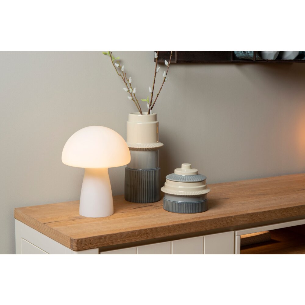 Lucide FUNGO Tischleuchte Weiß, 1-flammig main product photo