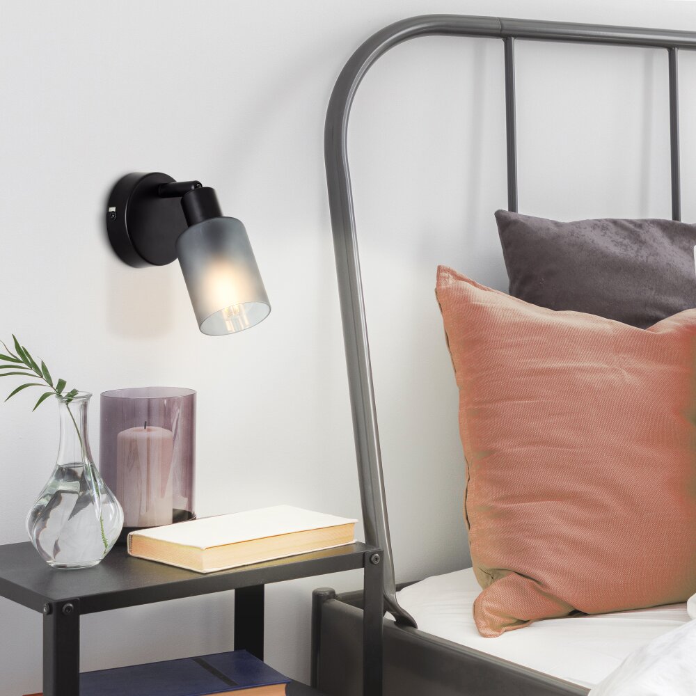 Brilliant Loralie Wandleuchte Schwarz, 1-flammig main product photo