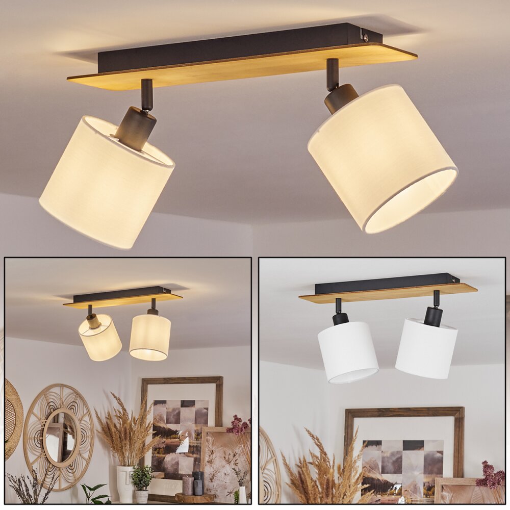 Alsen Deckenleuchte Naturfarben, Schwarz, 2-flammig main product photo