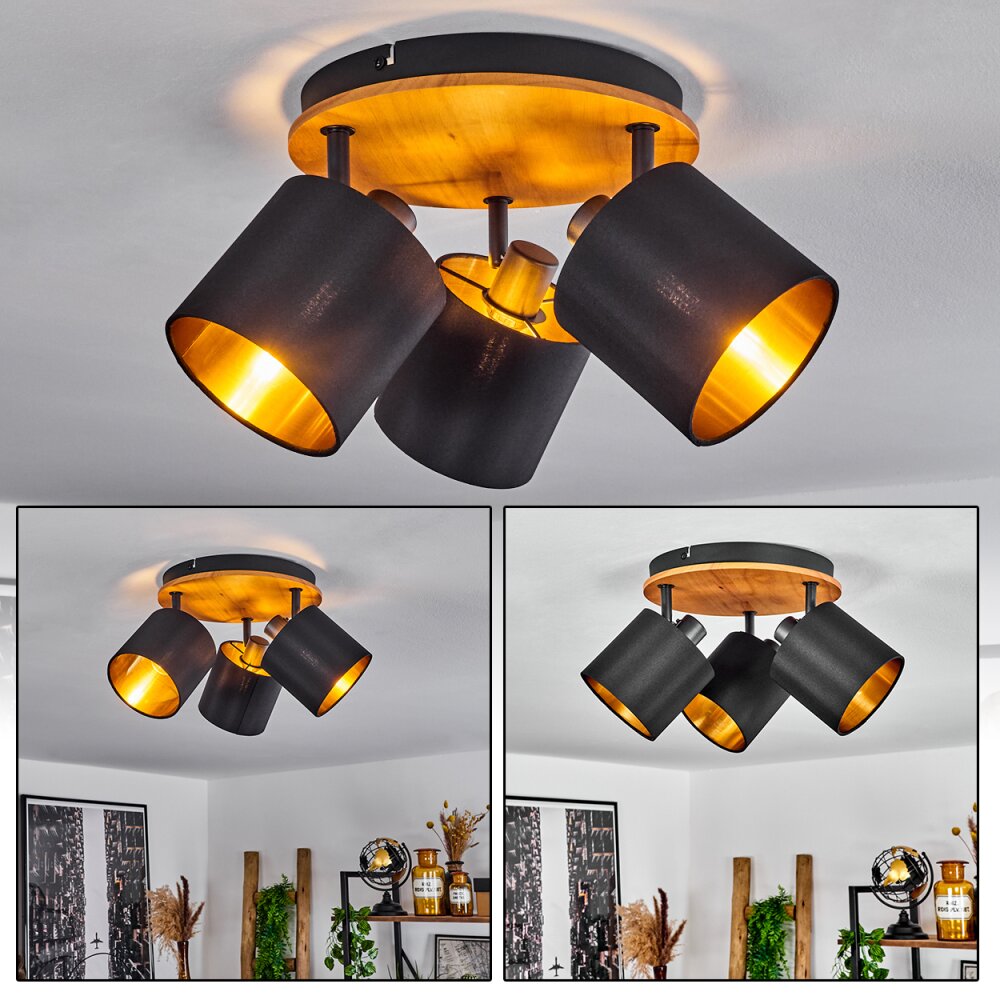 Alsen Deckenleuchte Naturfarben, Schwarz, 3-flammig main product photo