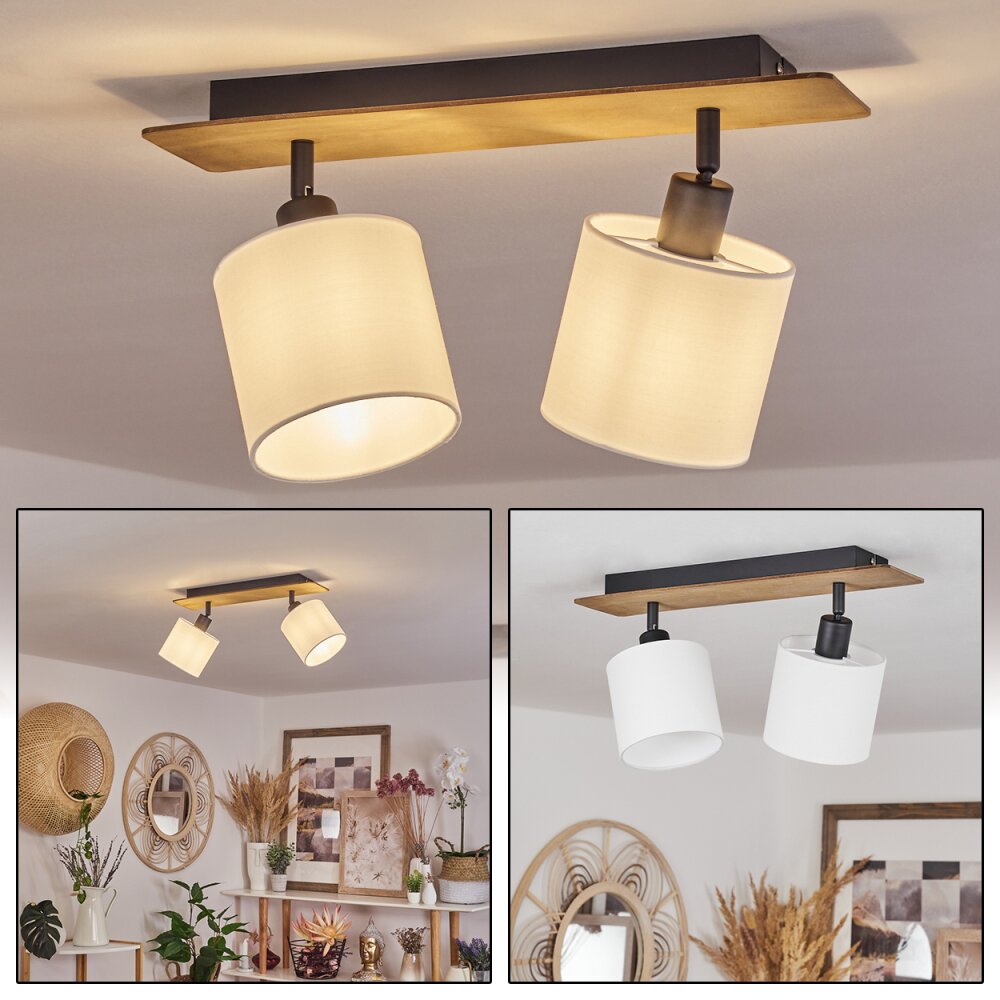 Alsen Deckenleuchte Holz dunkel, Schwarz, 2-flammig main product photo