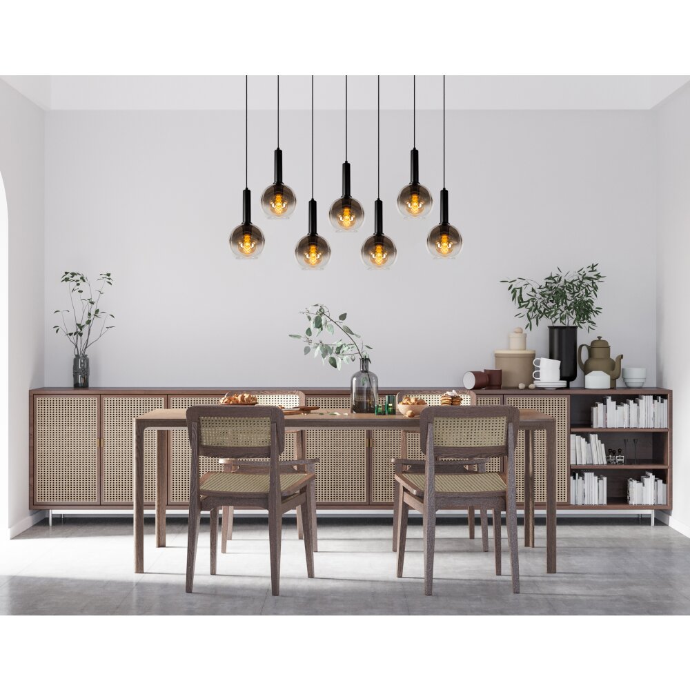 Lucide MARIUS Hängeleuchte Schwarz, 7-flammig main product photo