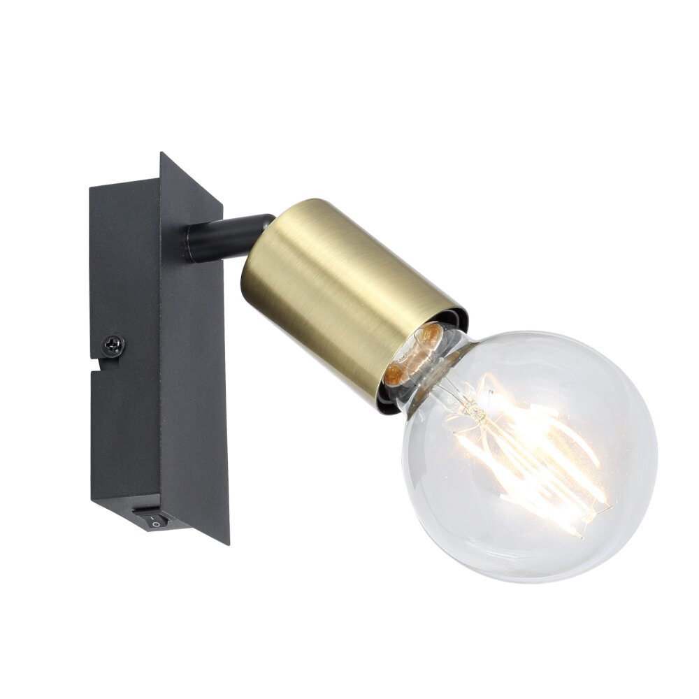 GLOBO LILIANA Wandleuchte Altmessing, Schwarz, 1-flammig main product photo