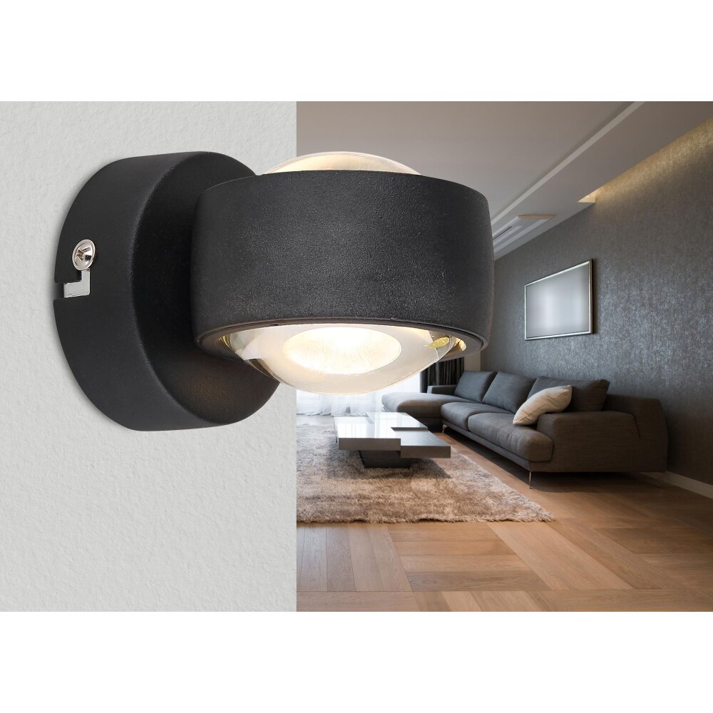 Globo RANDI Wandleuchte LED Schwarz, 2-flammig main product photo