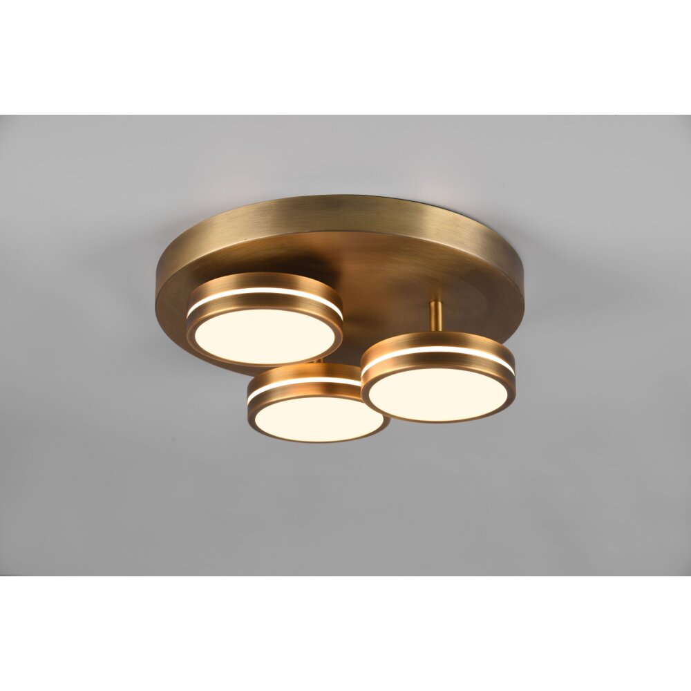 Trio Franklin Deckenleuchte LED Altmessing, 3-flammig main product photo