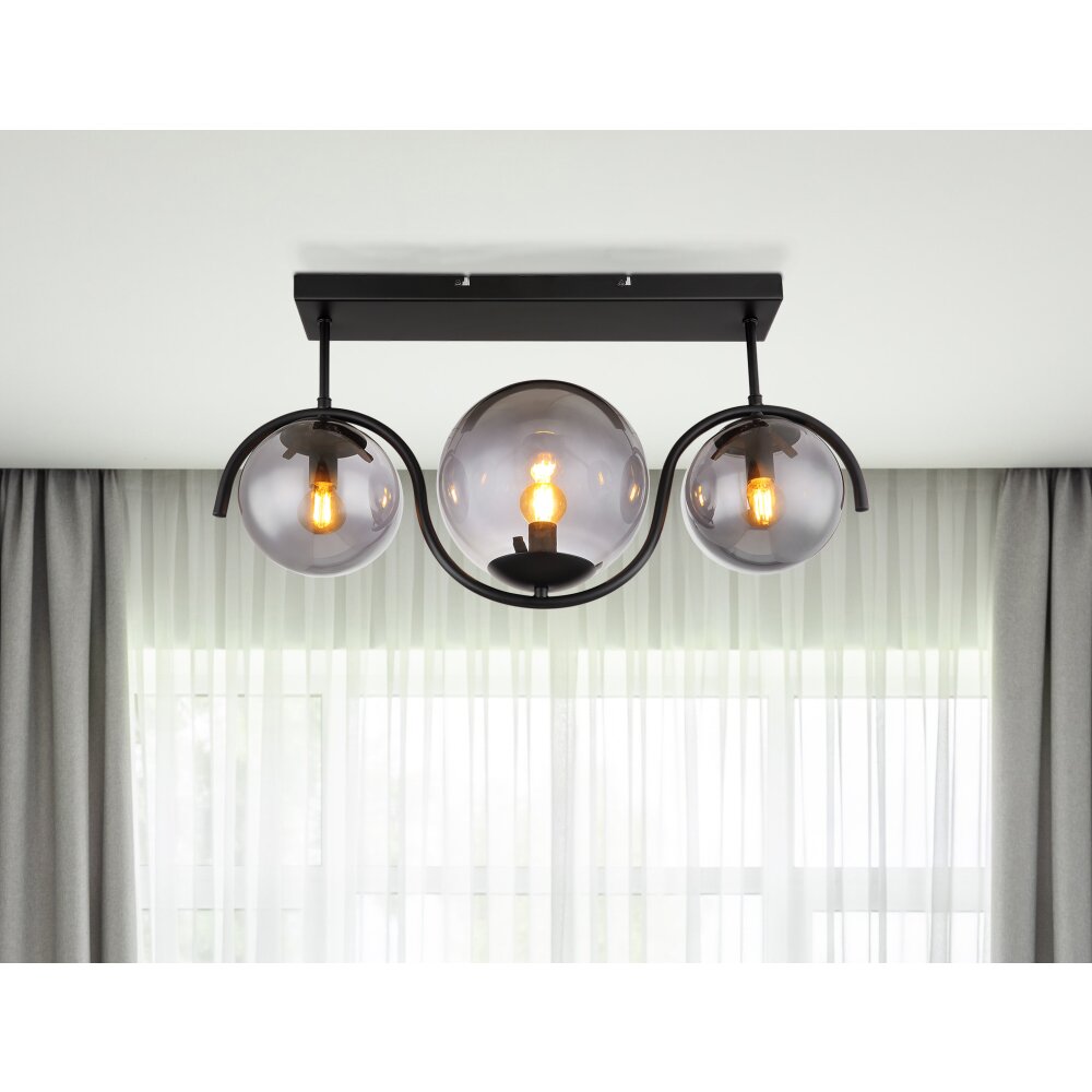 Globo PORRY Deckenleuchte Schwarz, 3-flammig main product photo