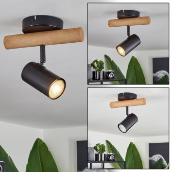 Arbrentin Deckenleuchte Naturfarben, Schwarz, 1-flammig