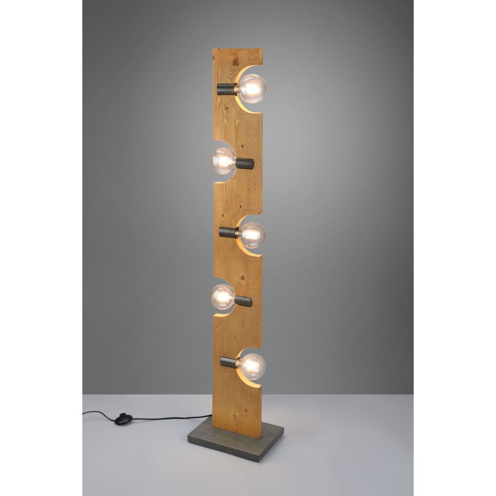 Trio Tailor Stehleuchte Dunkelbraun, Naturfarben, Nickel-Matt, 5-flammig main product photo