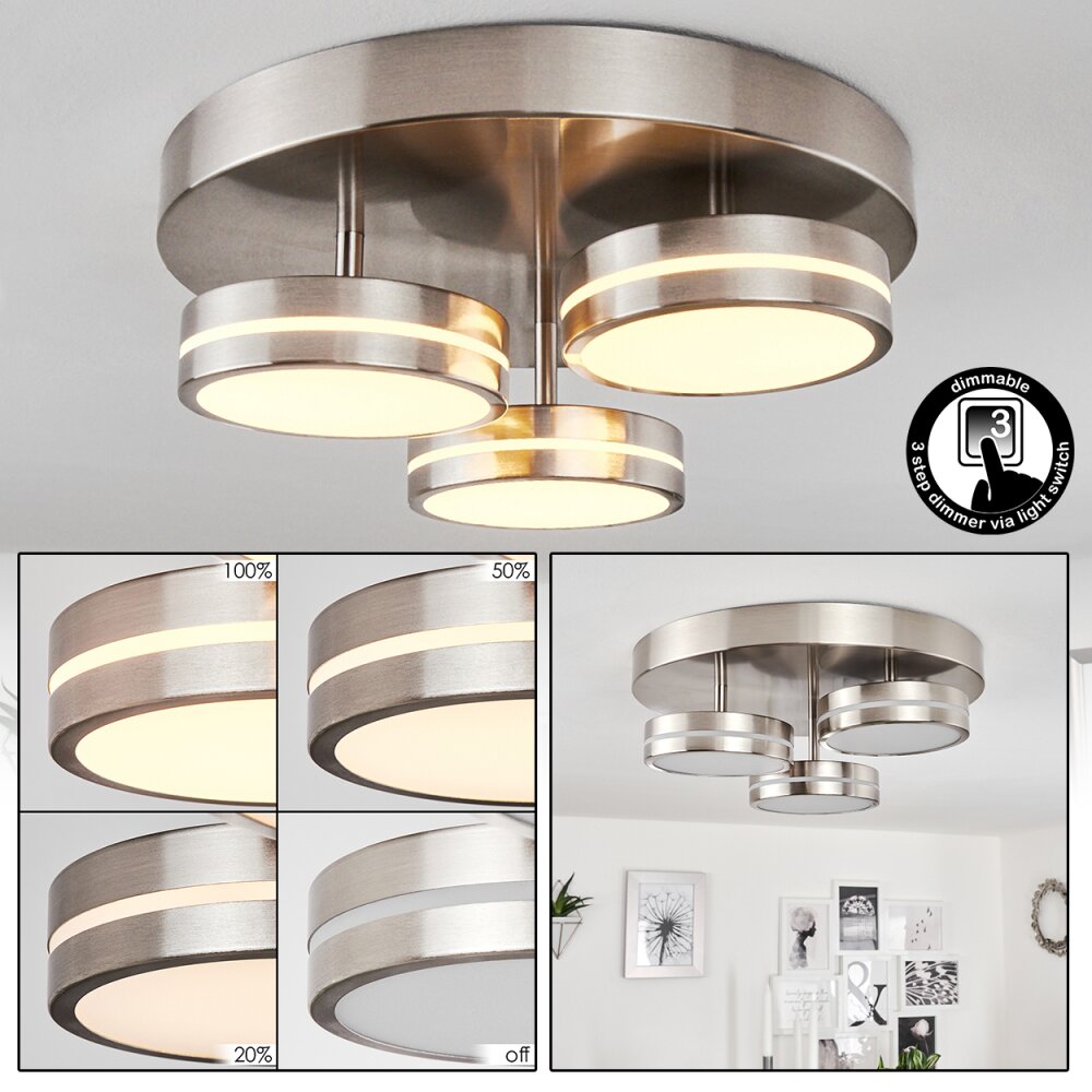 Huallilemu Deckenleuchte LED Nickel-Matt, 3-flammig main product photo
