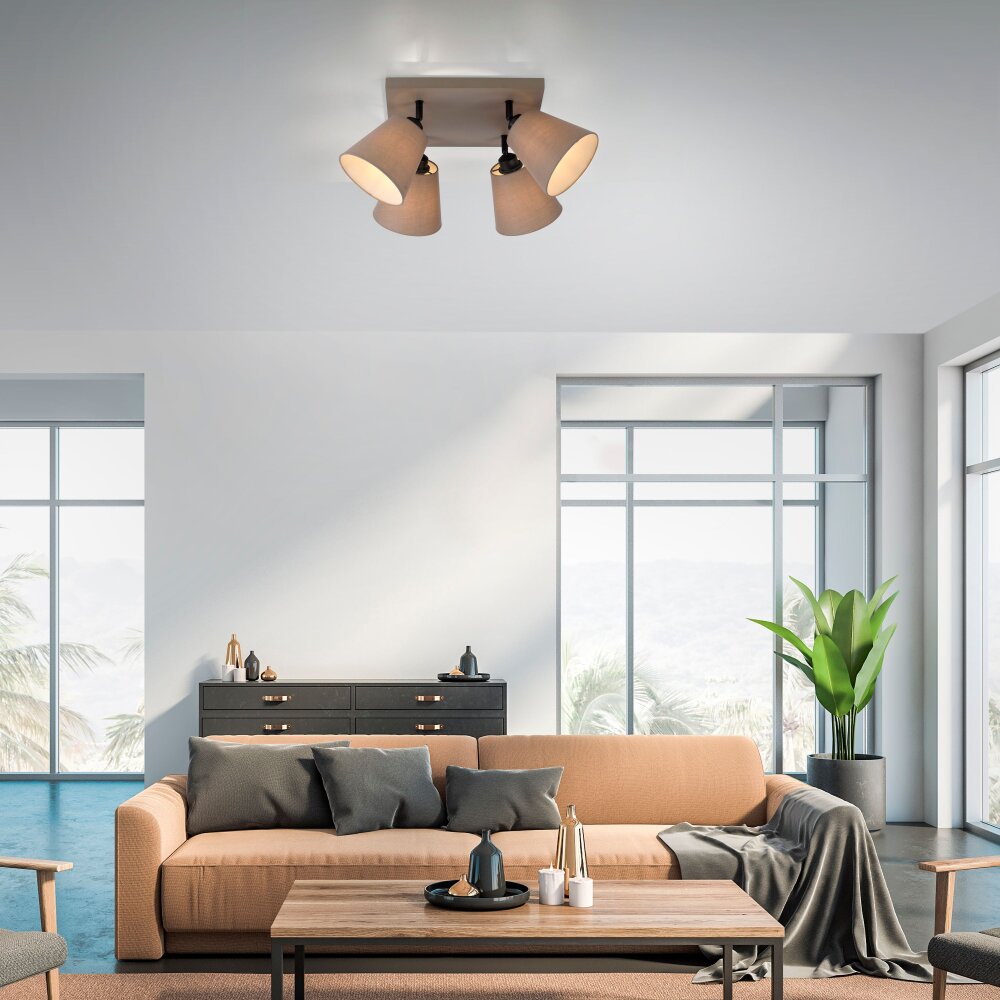 Leuchten Direkt RIALA Deckenleuchte Taupe, 4-flammig main product photo