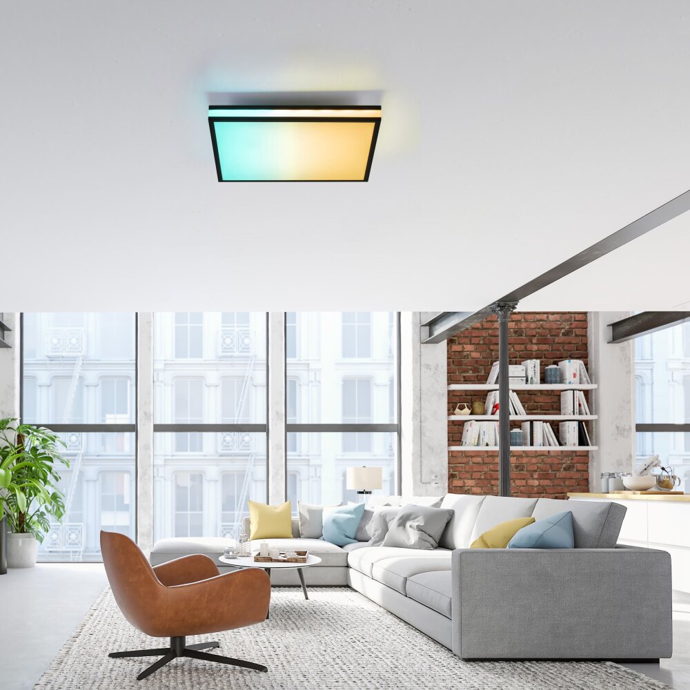 Leuchten Direkt MARIO BLACK Deckenleuchte LED Schwarz, 1-flammig, Fernbedienung, Farbwechsler main product photo