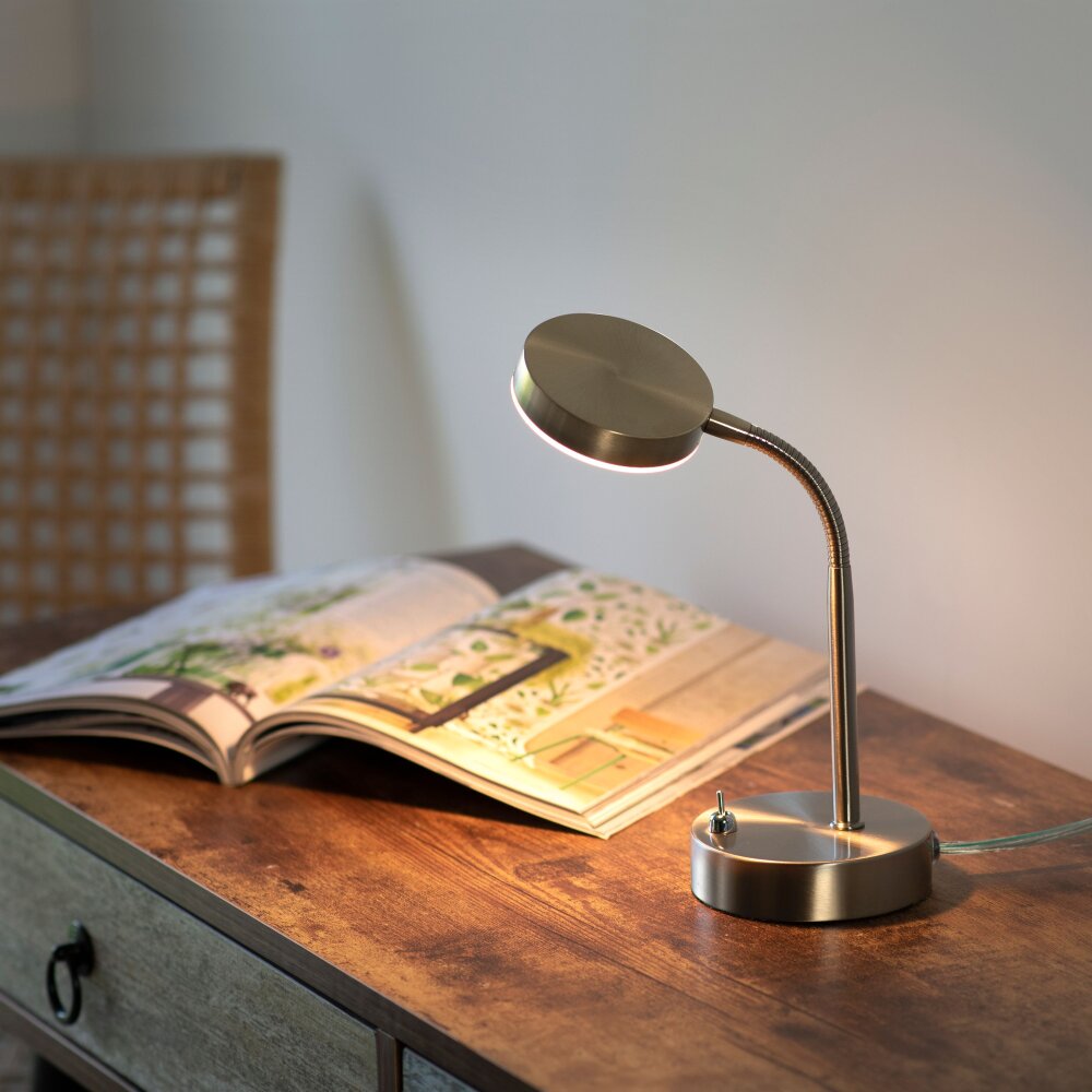 Leuchten Direkt HENSKEN Tischleuchte LED Stahl gebürstet, 1-flammig main product photo