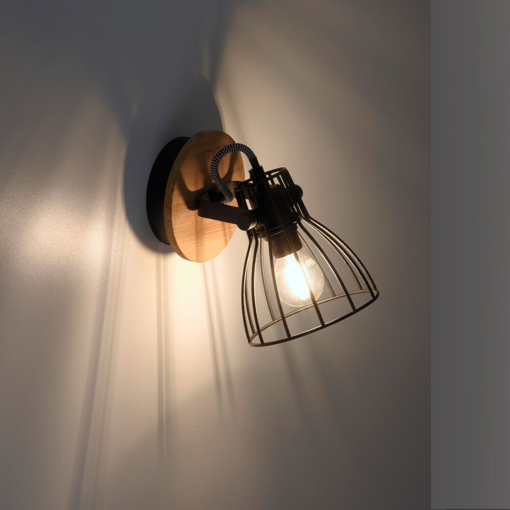 Leuchten Direkt TARO Wandleuchte Naturfarben, Schwarz, 1-flammig main product photo