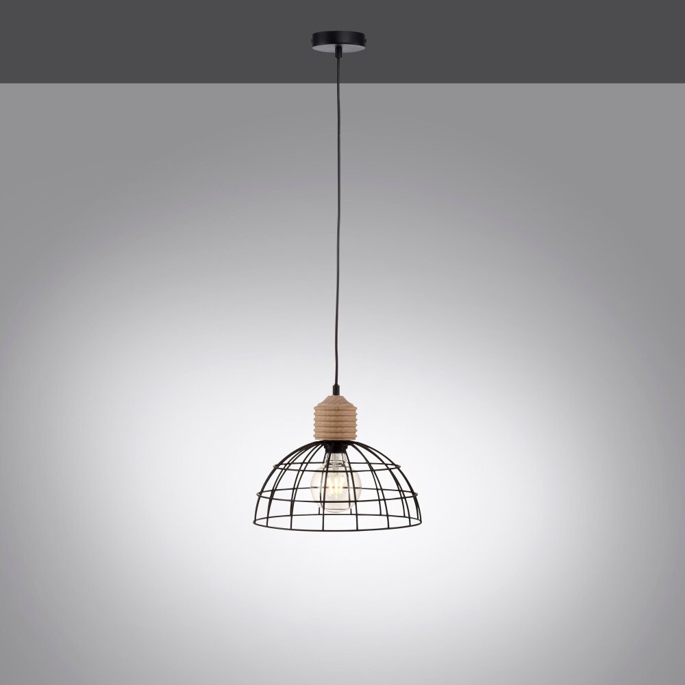 Leuchten Direkt TARO Hängeleuchte Naturfarben, Schwarz, 1-flammig main product photo