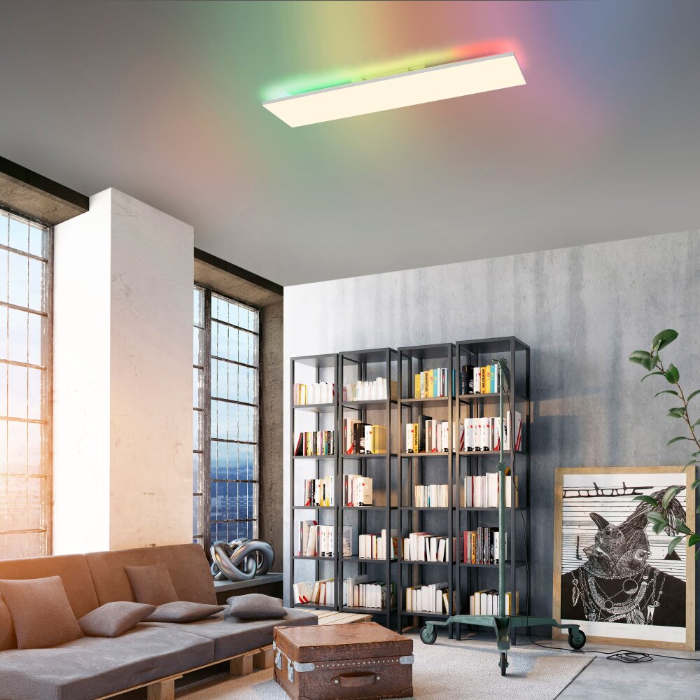 Leuchten Direkt CONRAD Deckenleuchte LED Weiß, 2-flammig, Fernbedienung, Farbwechsler main product photo