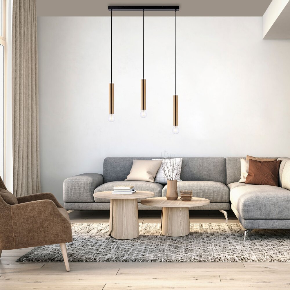 Leuchten Direkt BRUNA Pendelleuchte Schwarz, 3-flammig main product photo