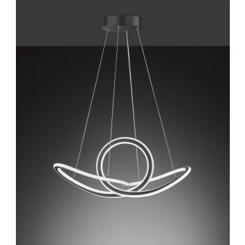 Wofi Leuchten MADISON Pendelleuchte LED Schwarz, 1-flammig, Fernbedienung
