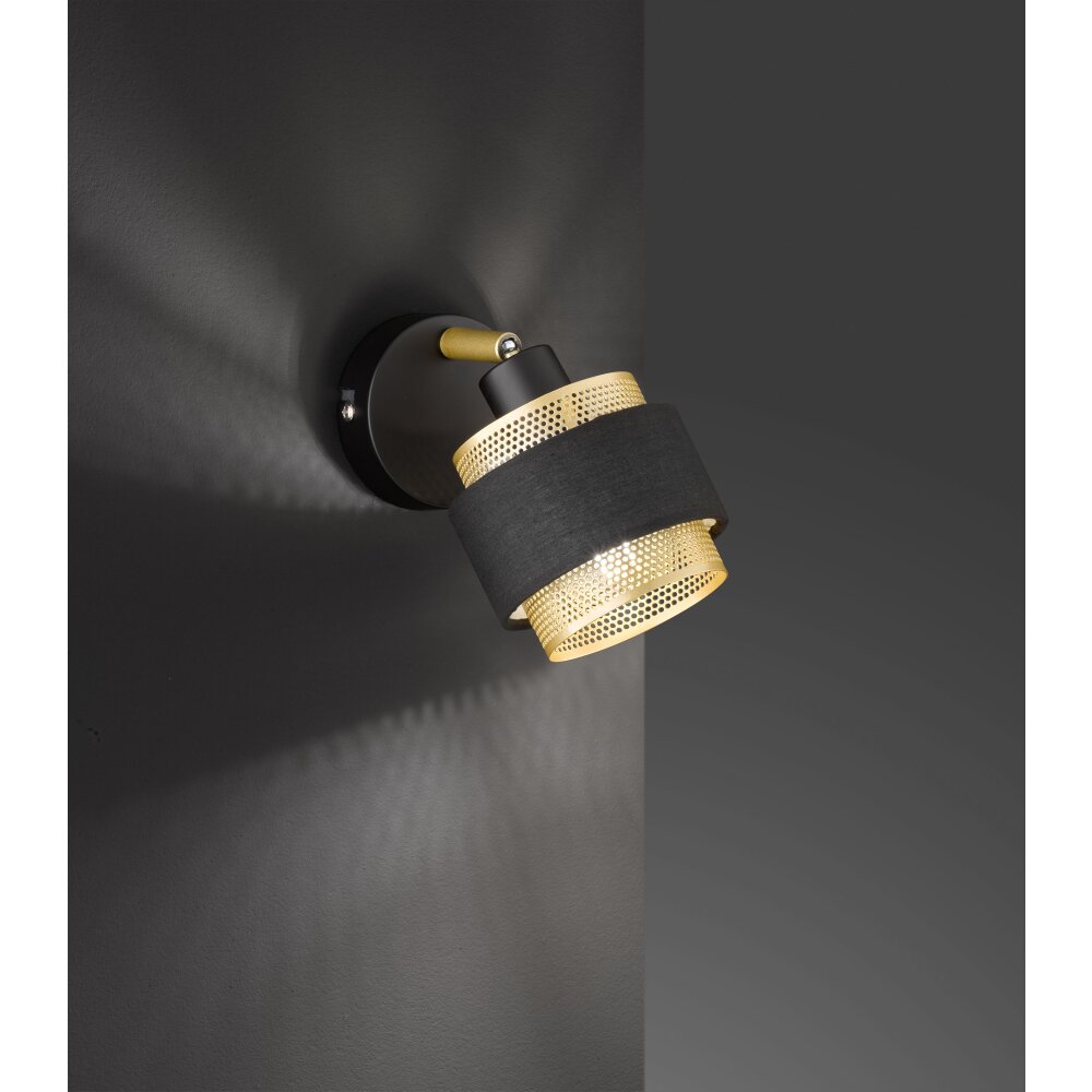 Wofi Leuchten GROVE Wandleuchte Schwarz, 1-flammig main product photo