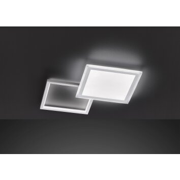Wofi Leuchten ZENIT Deckenleuchte LED Aluminium gebürstet, 2-flammig, Fernbedienung