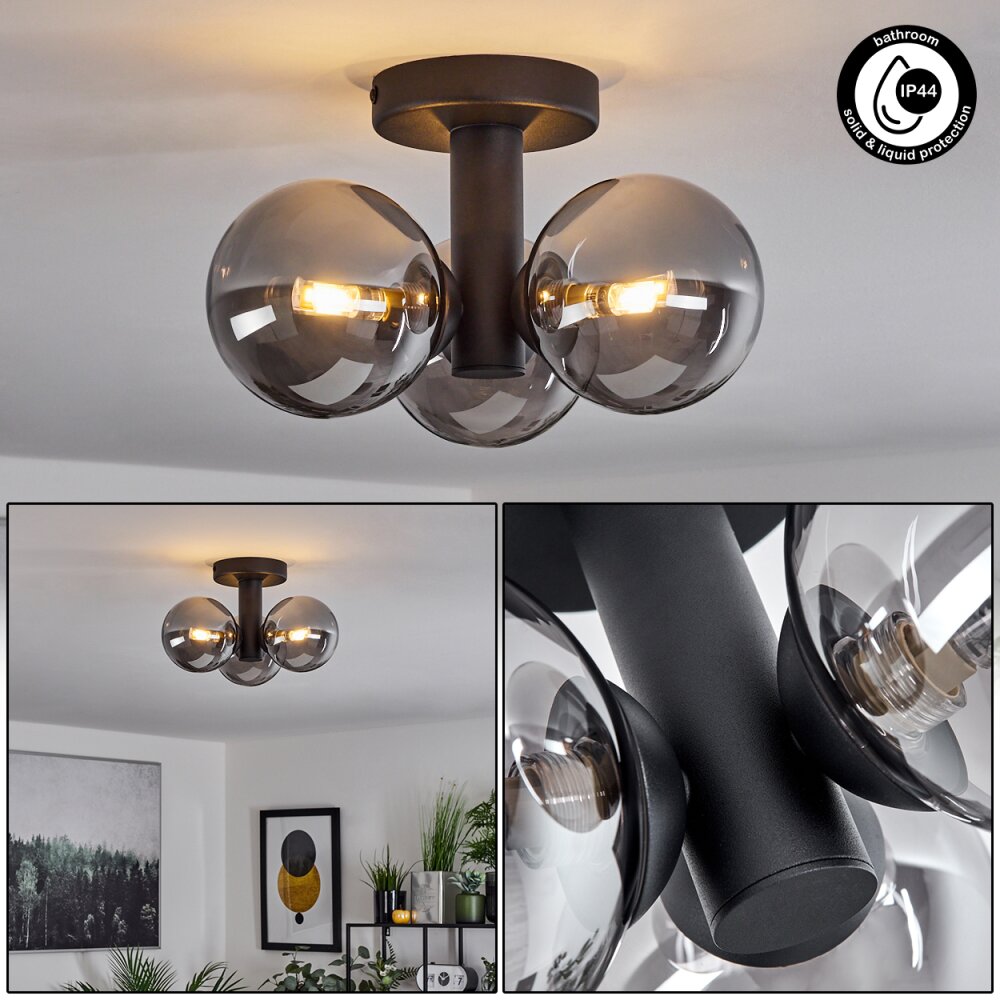 Cebola Deckenleuchte Schwarz, 3-flammig main product photo