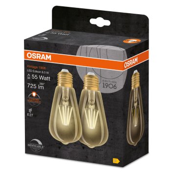 OSRAM Vintage 1906 2er Set LED E27 6,5 Watt 2400 Kelvin 725 Lumen OSRAM Vintage 1906 2er Set LED E27 6,5 Watt 2400 Kelvin 725 Lumen