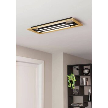 Eglo TIRRENARA Deckenleuchte LED Braun, Schwarz, 3-flammig, Fernbedienung Eglo TIRRENARA Deckenleuchte LED Braun, Schwarz, 3-flammig, Fernbedienung