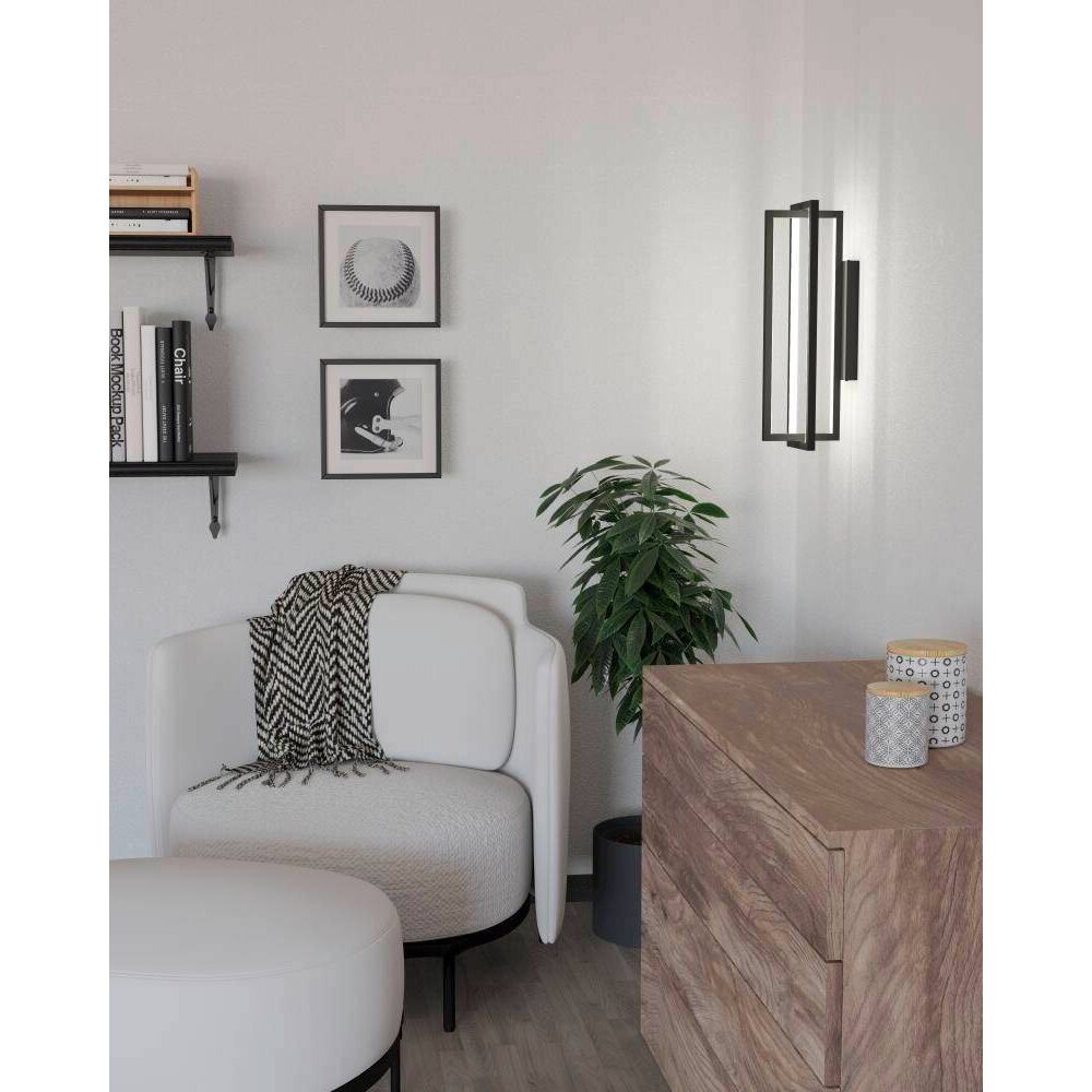Eglo SIBERIA Wandleuchte LED Schwarz, 1-flammig, Fernbedienung main product photo