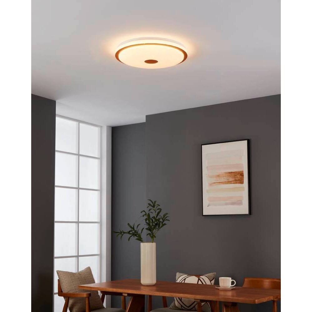 Eglo LANCIANO Deckenleuchte LED Braun, Weiß, 1-flammig, Fernbedienung main product photo