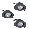 Eglo SALICETO Einbauleuchte 3er Set LED Schwarz, 3-flammig