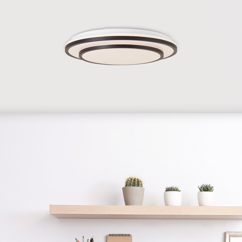 Brilliant Luciano Deckenleuchte LED Schwarz, Weiß, 1-flammig, Fernbedienung main product photo