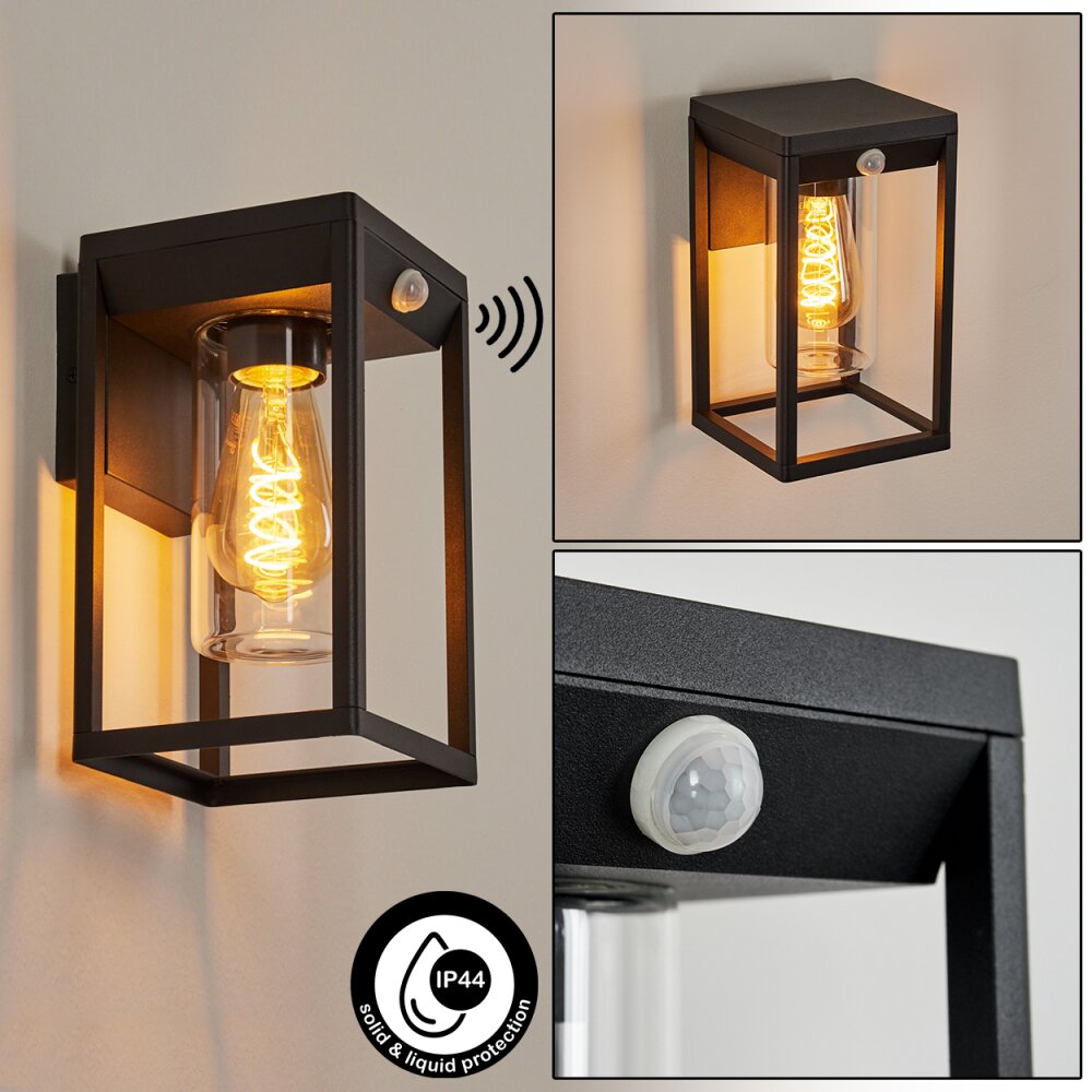 Palanga Außenwandleuchte Schwarz, 1-flammig, Bewegungsmelder main product photo