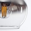 Koyoto Hängeleuchte Glas 15 cm Chrom, Klar, Rauchfarben, 1-flammig