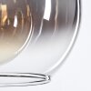 Koyoto Hängeleuchte Glas 25 cm Chrom, Klar, Rauchfarben, 1-flammig