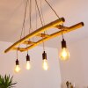 Canazei Pendelleuchte Braun, Holz hell, Schwarz, 4-flammig