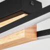 Meiral Deckenleuchte LED Holz hell, Schwarz, 2-flammig