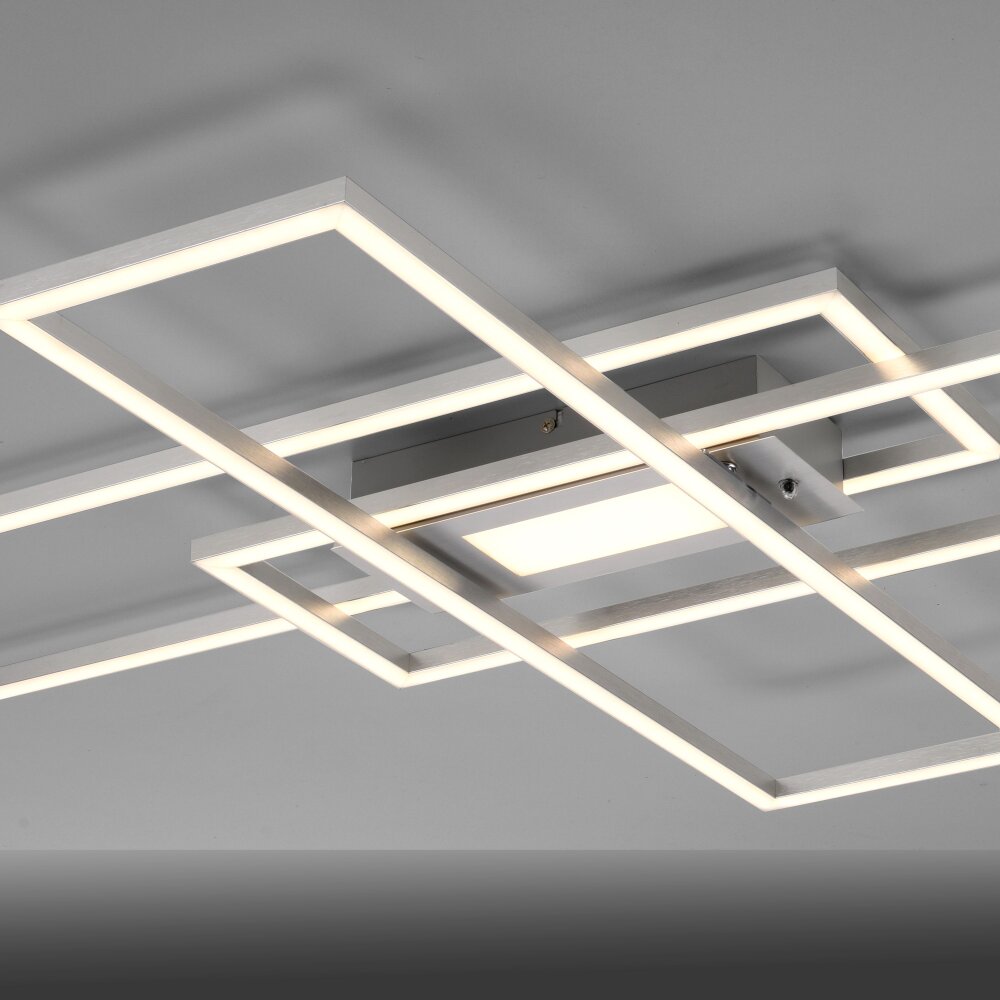 Leuchten Direkt ASMIN Deckenleuchte LED Stahl gebürstet 14693-55 | Deckenlampen