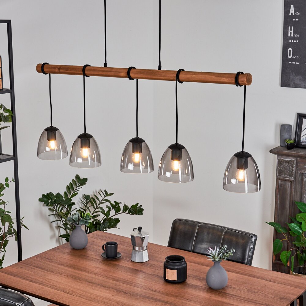 Afurada Pendelleuchte Naturfarben, Schwarz, 5-flammig main product photo