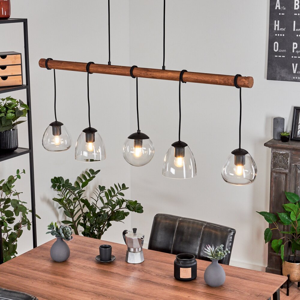 Afurada Pendelleuchte Naturfarben, Schwarz, 5-flammig main product photo