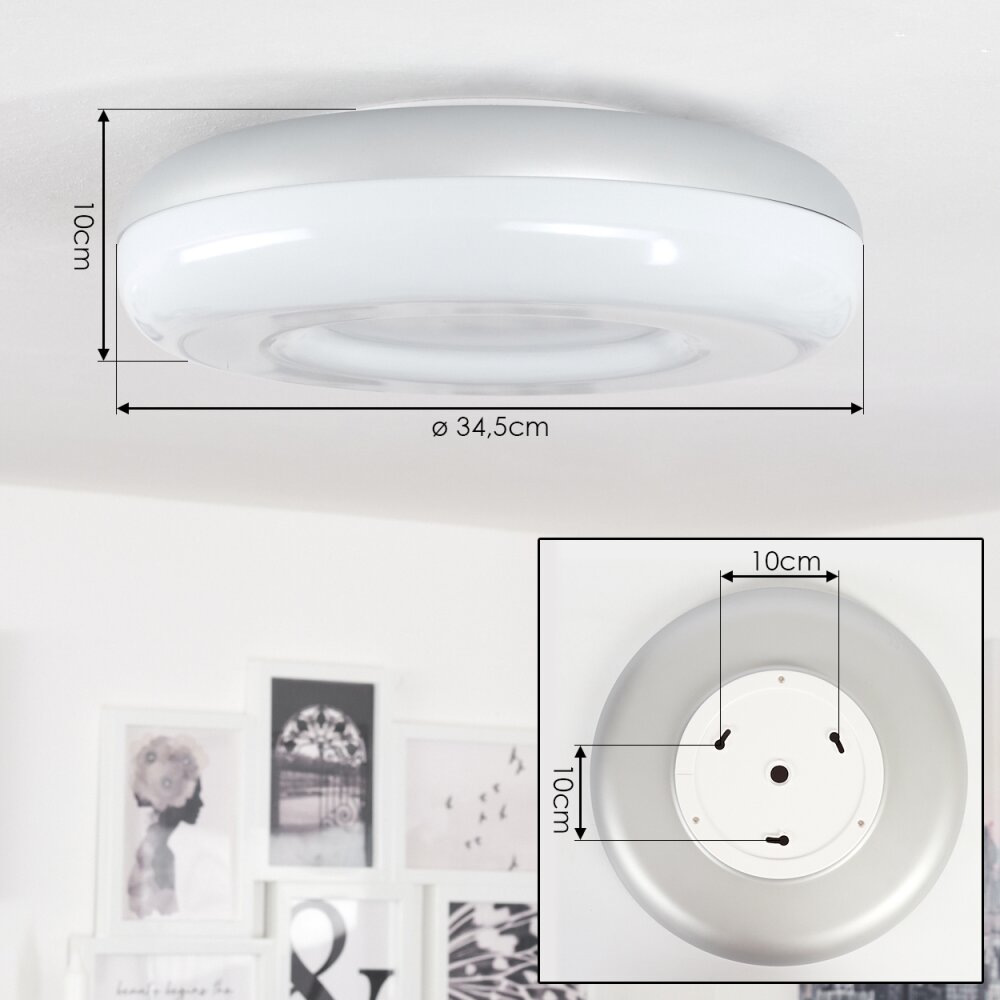 iDual Daphnis Deckenleuchte LED Silber, Weiß, 1-flammig, Fernbedienung,  Farbwechsler