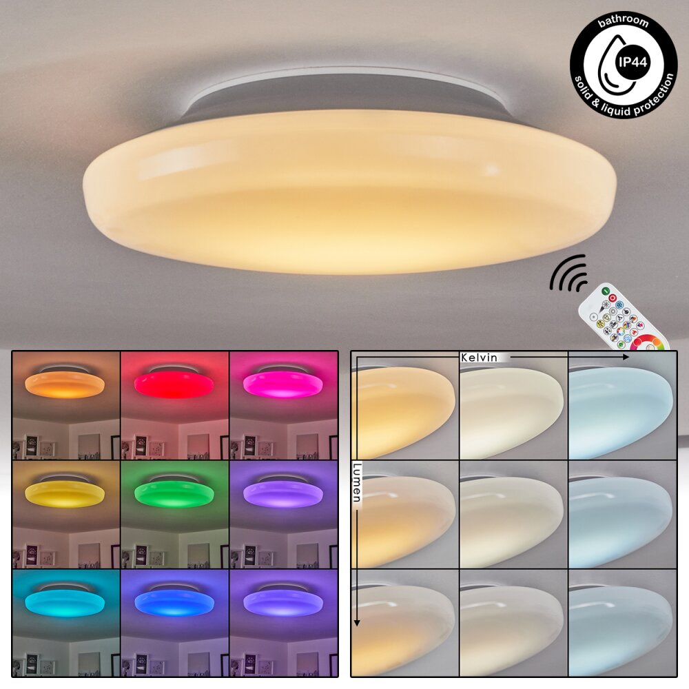 iDual Chloe Deckenleuchte LED Silber, Weiß, 1-flammig, Fernbedienung, Farbwechsler main product photo