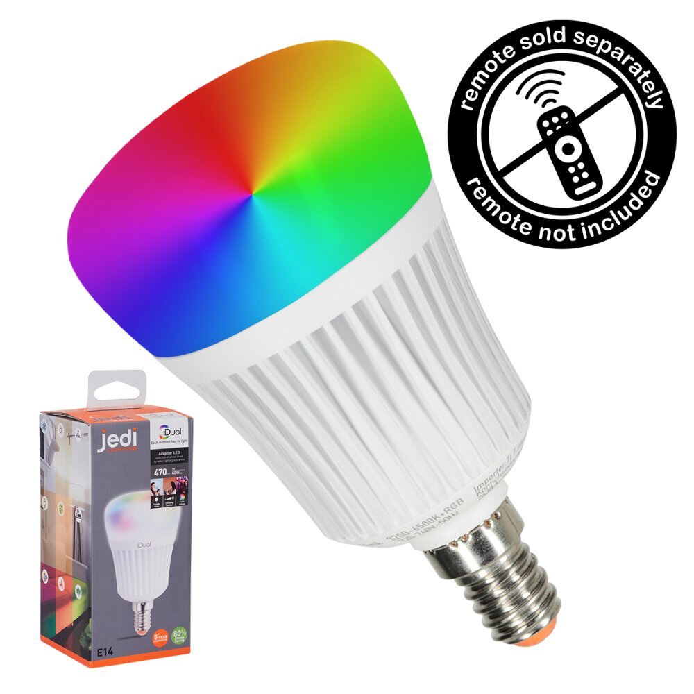 iDual E14 LED RGB 7 Watt 2200-6500 Kelvin 470 Lumen main product photo