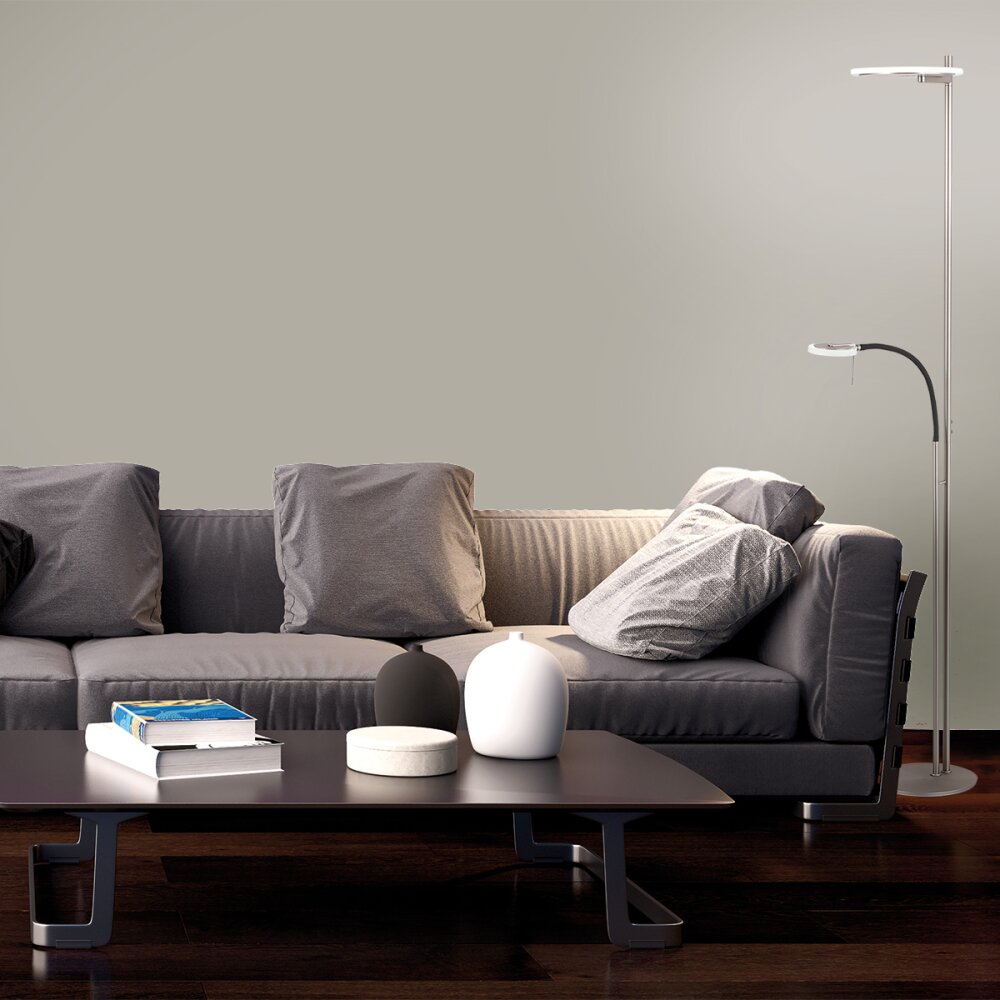 Steinhauer Turound Deckenfluter LED Stahl gebürstet, 2-flammig main product photo