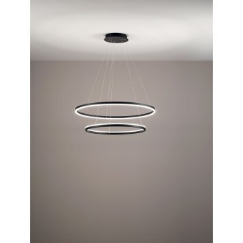 Fabas Luce Giotto Pendelleuchte LED Schwarz, 2-flammig