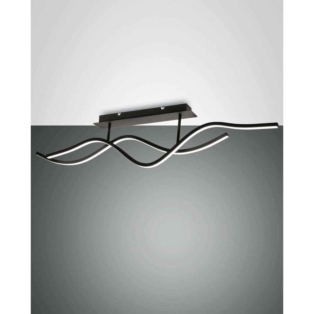 Fabas Luce Sinuo Deckenleuchte LED Schwarz, 2-flammig main product photo