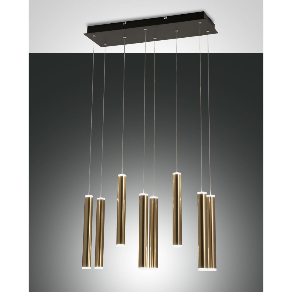 Fabas Luce Prado Pendelleuchte LED Gold, Schwarz, 8-flammig main product photo