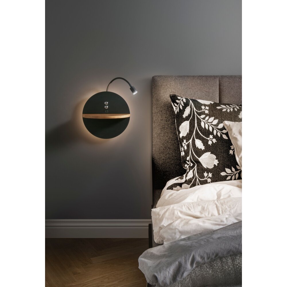 Fabas Luce Dual Wandleuchte LED Naturfarben, Schwarz, 2-flammig main product photo